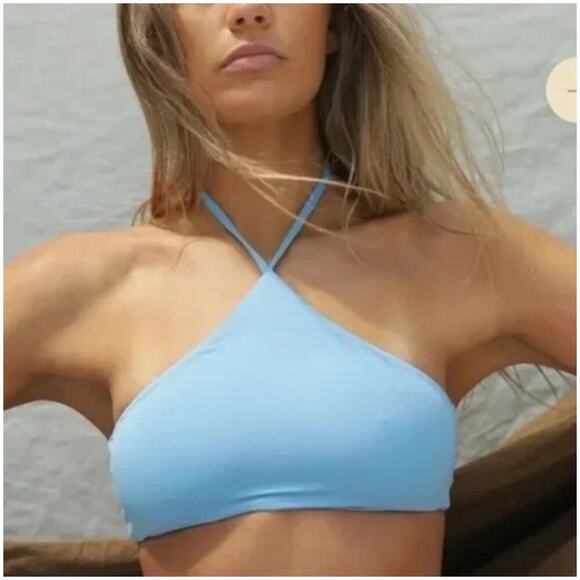 NWT Toast Swim Signature Apex Bikini Top Size S Sky Blue Swim Beach Paddle Surf - Picture 1 of 6